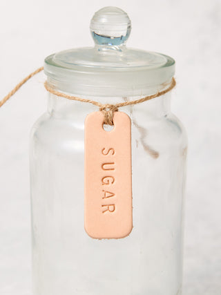 Handmade Leather Pantry Labels