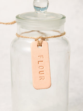 Handmade Leather Pantry Labels