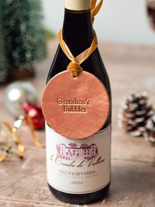 Large Luxury Leather Bottle Tag