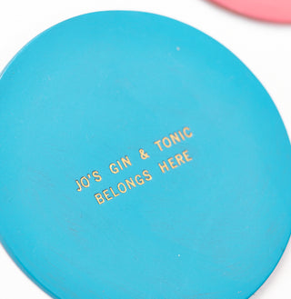 Personalised Pastel Leather Coaster