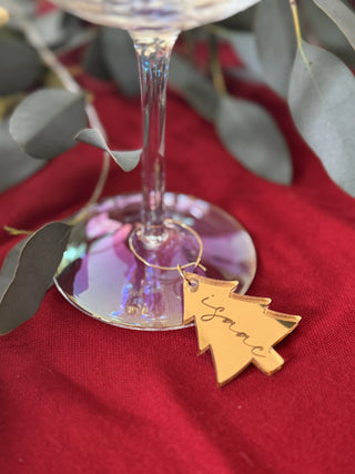 Christmas tree personalised glass charm