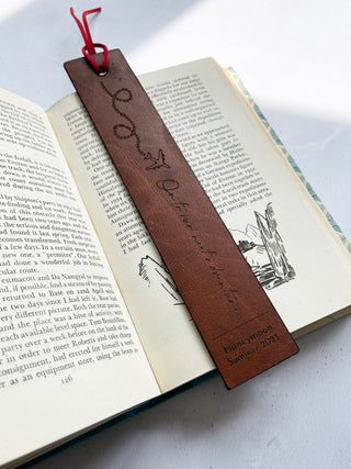 Personalised Leather Bookmark, Reading Gift, Third Anniversary Gift, Father's Day Gift
