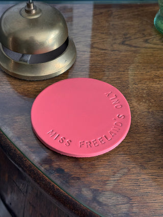 Leather Hand Stamped Coaster For Teacher