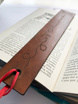 Personalised Leather Bookmark.