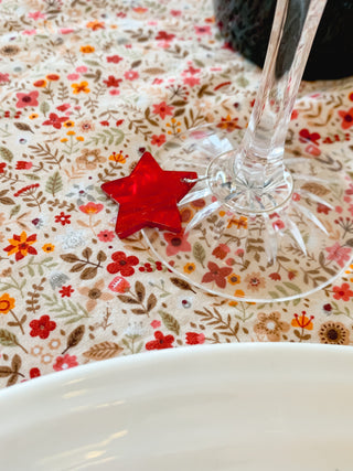 Marble Star Wine Glass Charms set of 4