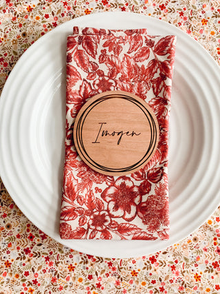 Wooden Personalised Coaster Place Setting