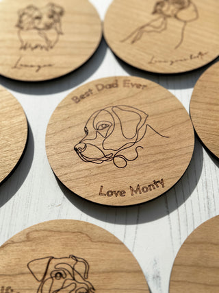Dog Breed Personalised Wooden Coaster