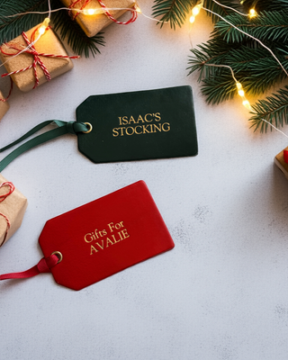 Christmas eve stocking labels.