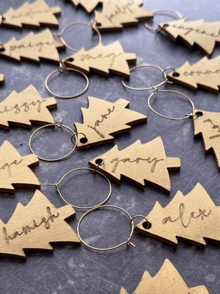 Leather wine glass charm