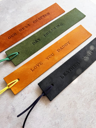 Simple Stamped Custom Leather Bookmark