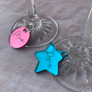 Personalised Christmas Table Decoration Wine Glass Charms