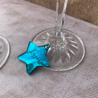 Personalised Christmas Table Decoration Wine Glass Charms