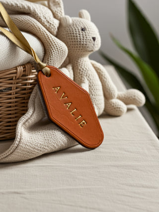 New Baby Basket Leather Label