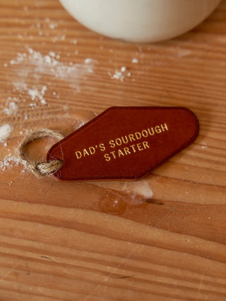 Personalised Leather Circle Label For Dad