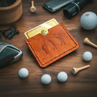 Golf Leather Card Holder Wallet