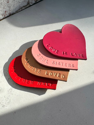 Leather Love Friendship Heart Coaster