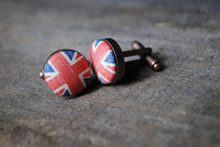 Vintage Union Jack cufflinks - gifts for men, Jubilee party accessory