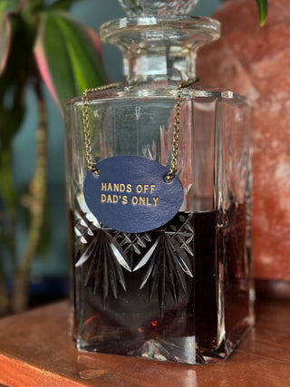 Oval Leather Bottle Tag - Personalised gifts for the home - gifts for the bar - little extra gifts - Father’s Day gifts