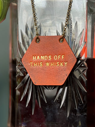 Hexagon Leather Bottle Tag - Personalised gifts for the home - gifts for the bar - little extra gifts - Father’s Day gifts