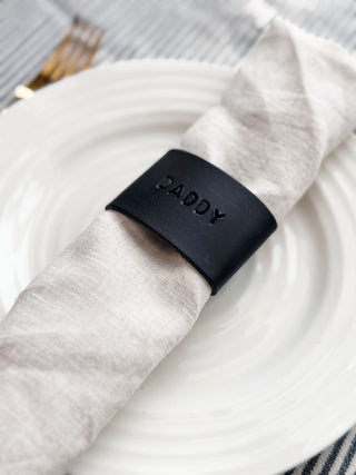 Personalised Leather Napkin Rings – Hand Stamped Table Decor, Custom Place Settings