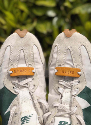 Pair of Personalised Leather Trainer Labels