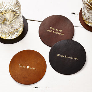 Hand-dyed Leather Coaster