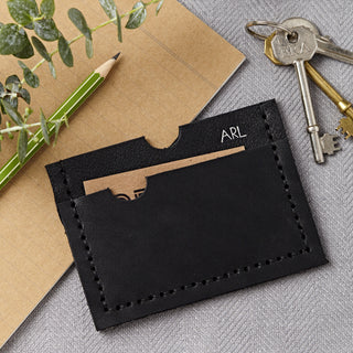 Personalised Black Card Holder