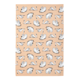 Swimming Swans Tea Towel