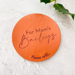 Metallic Christmas Leather Coaster