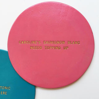 Personalised Christmas Leather Coaster