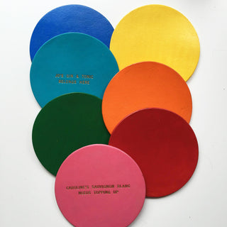 Personalised Leather Champagne Coaster Card