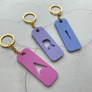 Pastel Initial Acrylic Keyring
