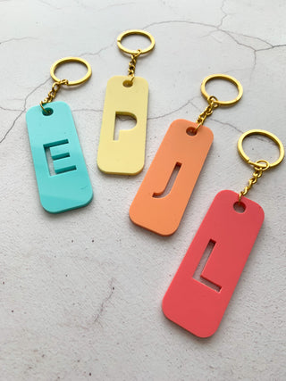 Pastel Initial Acrylic Keyring