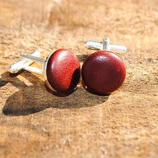 Ox Blood Leather Cufflinks
