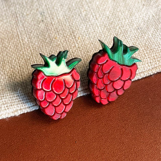 Raspberry Earring Studs by Bright Smoke