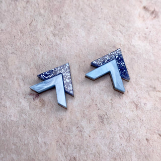 Chevron studs with glitter detail by Bright Smoke