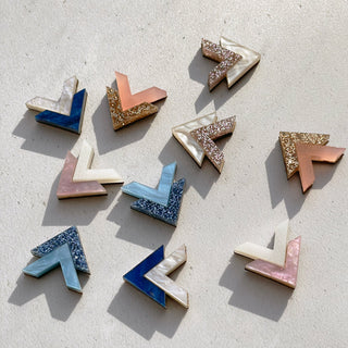 Chevron studs with glitter detail by Bright Smoke