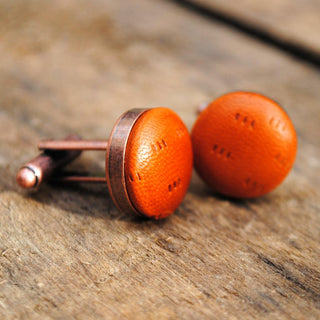 Tan Textured Leather Cufflinks