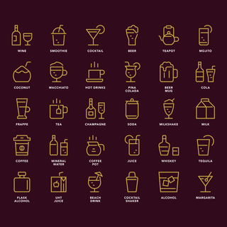 Favourite Drinks Coaster graphic options