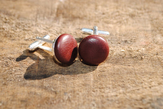 Ox Blood Leather Cufflinks