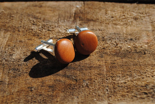 Tan Leather Cufflinks