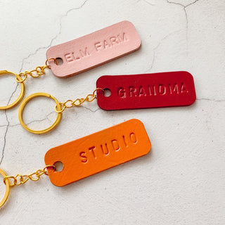 Leather key fob, keyring personalised by hand. Perfect for Mother's Day or Father's Day.