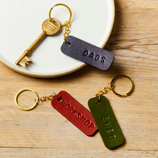 Leather key fob, keyring personalised by hand. Perfect for Mother's Day or Father's Day.