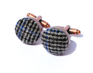 Small Grid Woollen Cufflinks