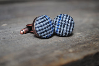 Small Grid Woollen Cufflinks
