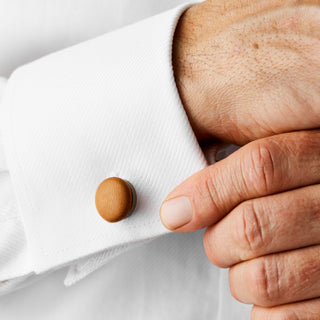 Tan Leather Cufflinks