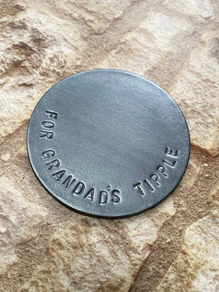 Metallic Hand Stamped Leather Coasters - Gifts for the home, new home gifts, mothers day gift, personalised home office gift