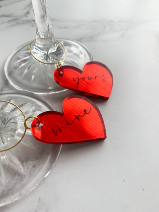 Anniversary Melting Heart Wine Glass Charm, perfect for couples or for Valentines Day.