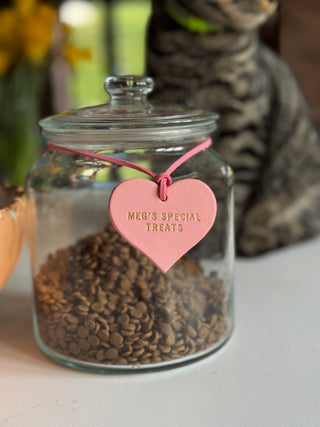 Personalised Leather Reward Jar Label For Kids, Children Treat Tin Tag.