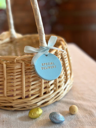 Personalised Leather Easter Jar Label For Kids, Children Easter Basket Tag.